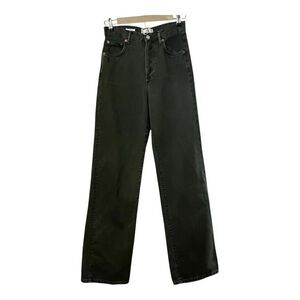 Mango MNG Denim Womens Size 4 Green High Waist Straight Leg Jeans